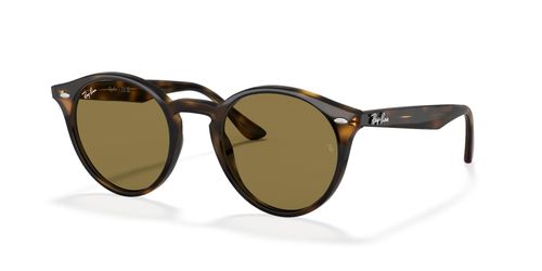 Ray Ban 2180 710 women's round plastic full rim non-prescription sunglasses in tortoise with fixed hinges - image view 1