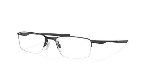 Oakley Socket 5.5 0OX3218 men's rectangular metal semi rimless optical frames in polished black with spring/flex hinges - image view 15