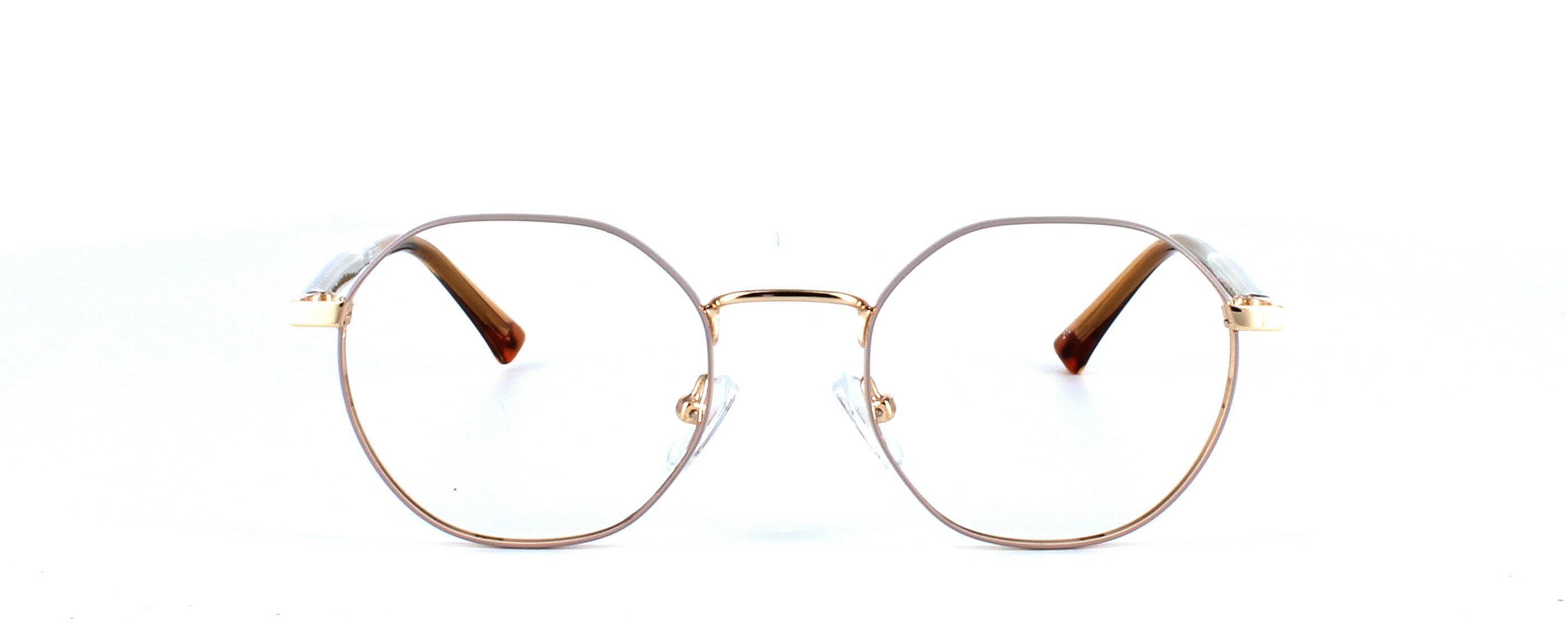 Cassiopeia - ladies 2-tone metal glasses in lilac & gold with hexagonal shaped lenses - image view 5