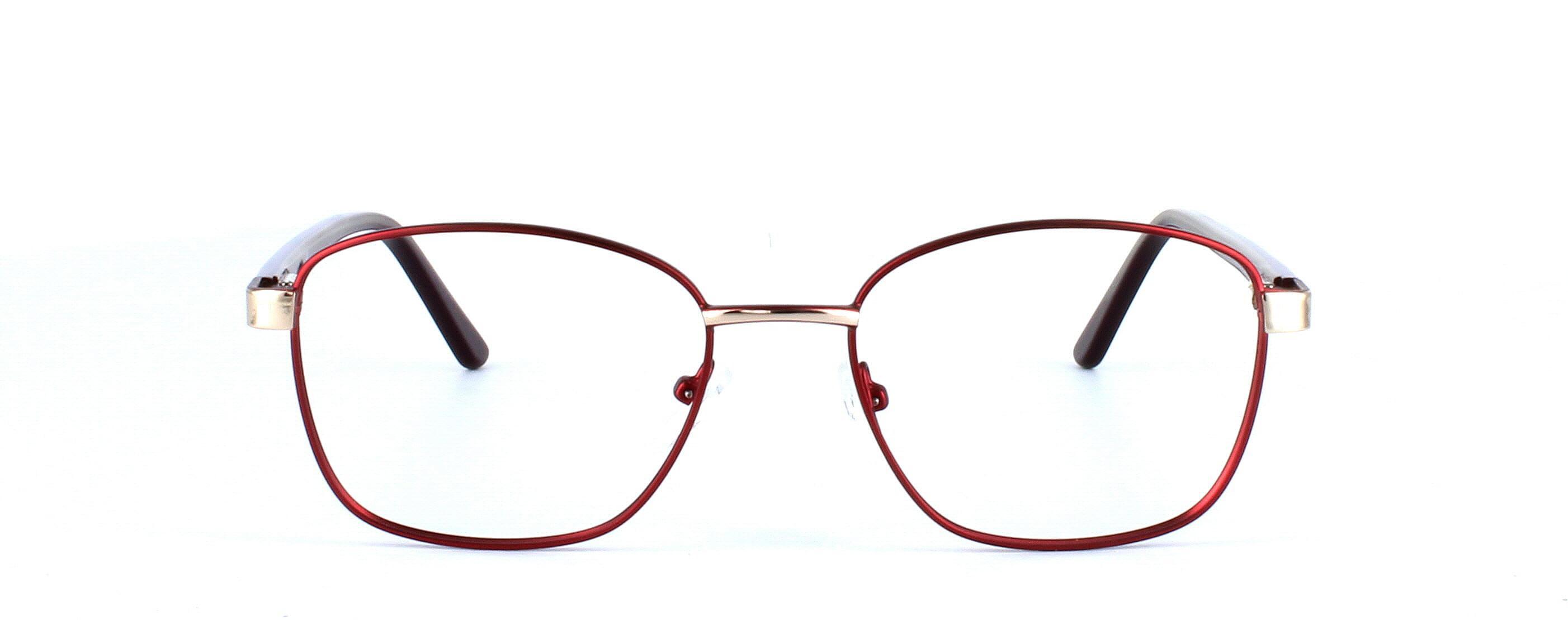 Lynx - Burgundy unisex metal frame with gold nose bridge - image view 5