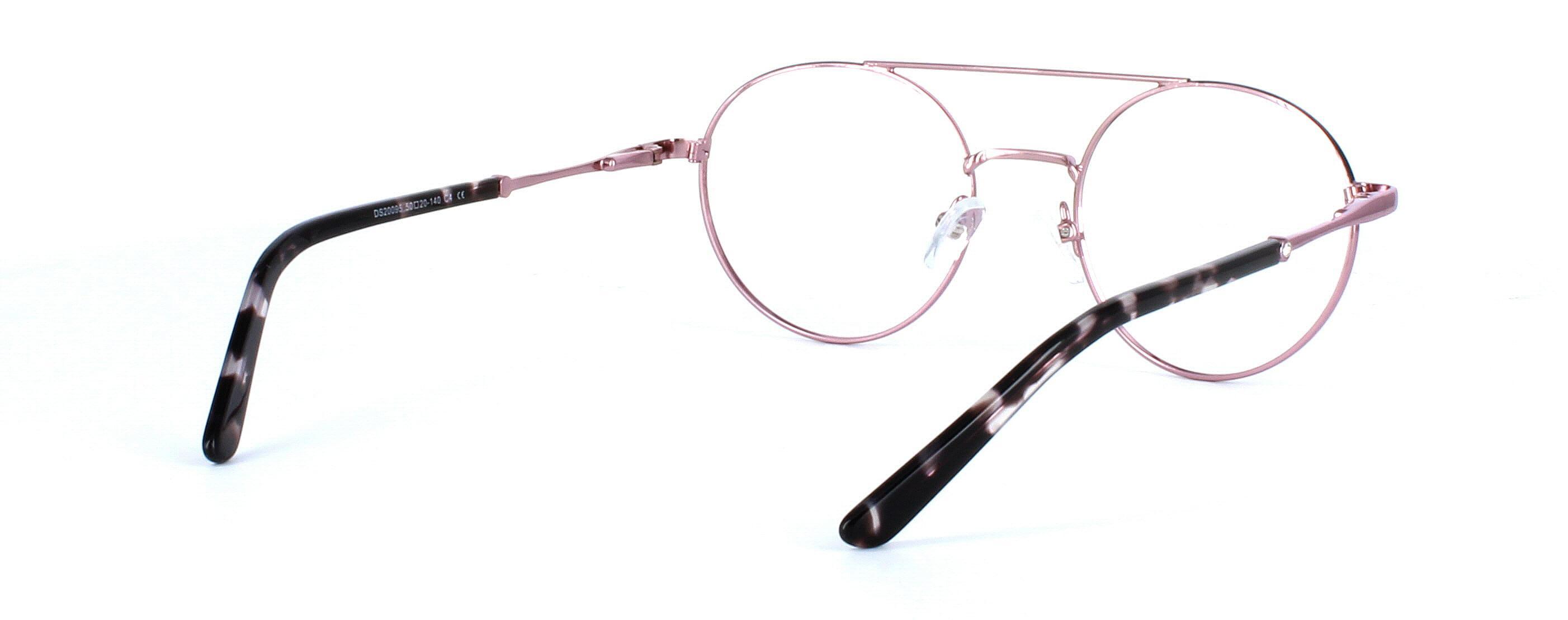 Orion - ladies round aviator style metal glasses frame - black & rose gold - image view 4