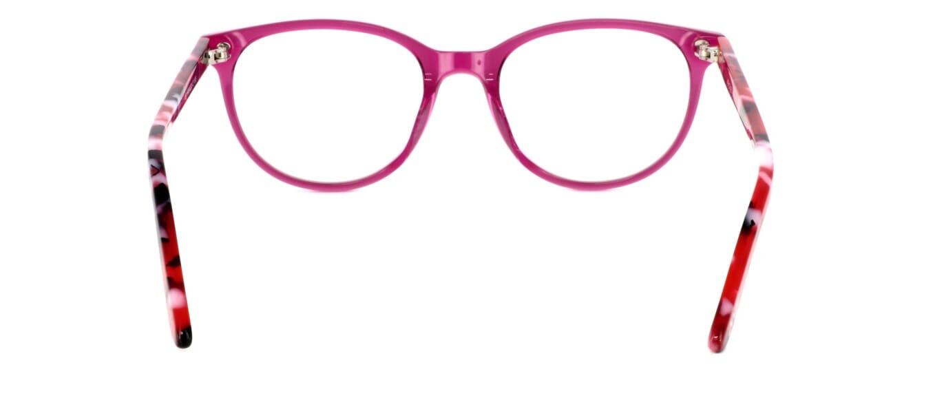Ladies round acetate glasses - crystal pink - image view 3