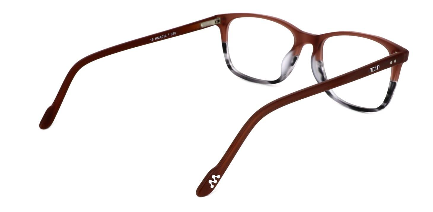 Zelah - Matt brown and grey unisex plastic glasses frame - image view 4