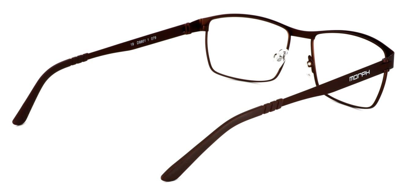 Hadlow - gents matt brown rectangular shaped metal frame - image view 4