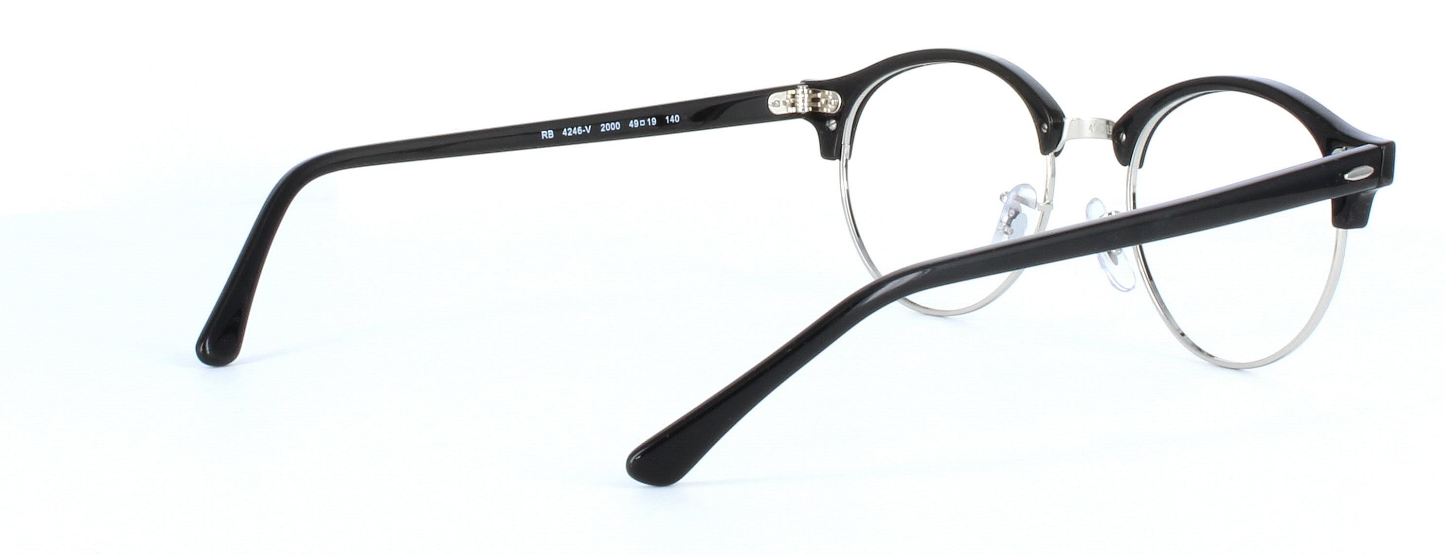 Ray Ban 4246 - Women's round shaped plastic and metal frame by Ray Ban - Black & silver - image view 4