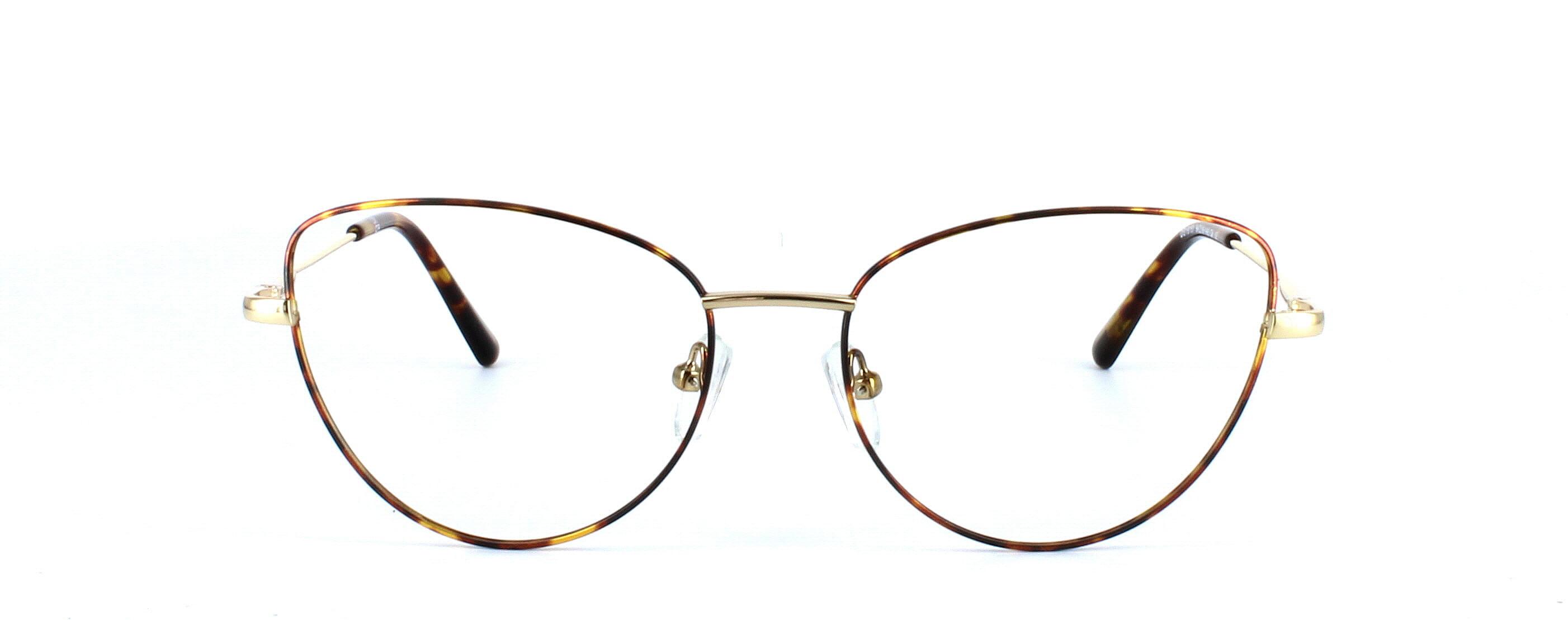 Crux - ladies round metal glasses frame - tortoise & gold - image view 5