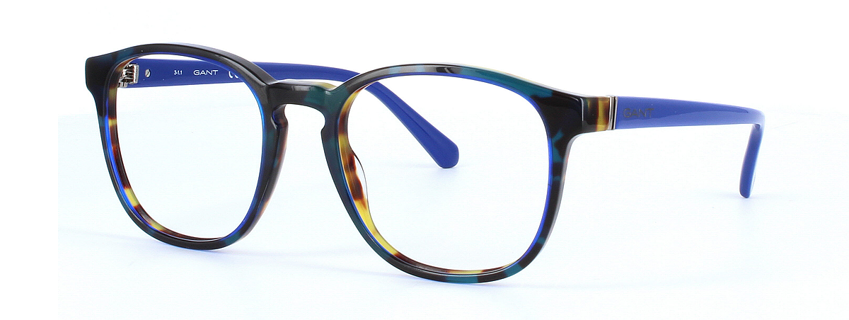 Gant 3245 - Ladies designer frame with round shaped lenses and blue acetate arms - image view 1