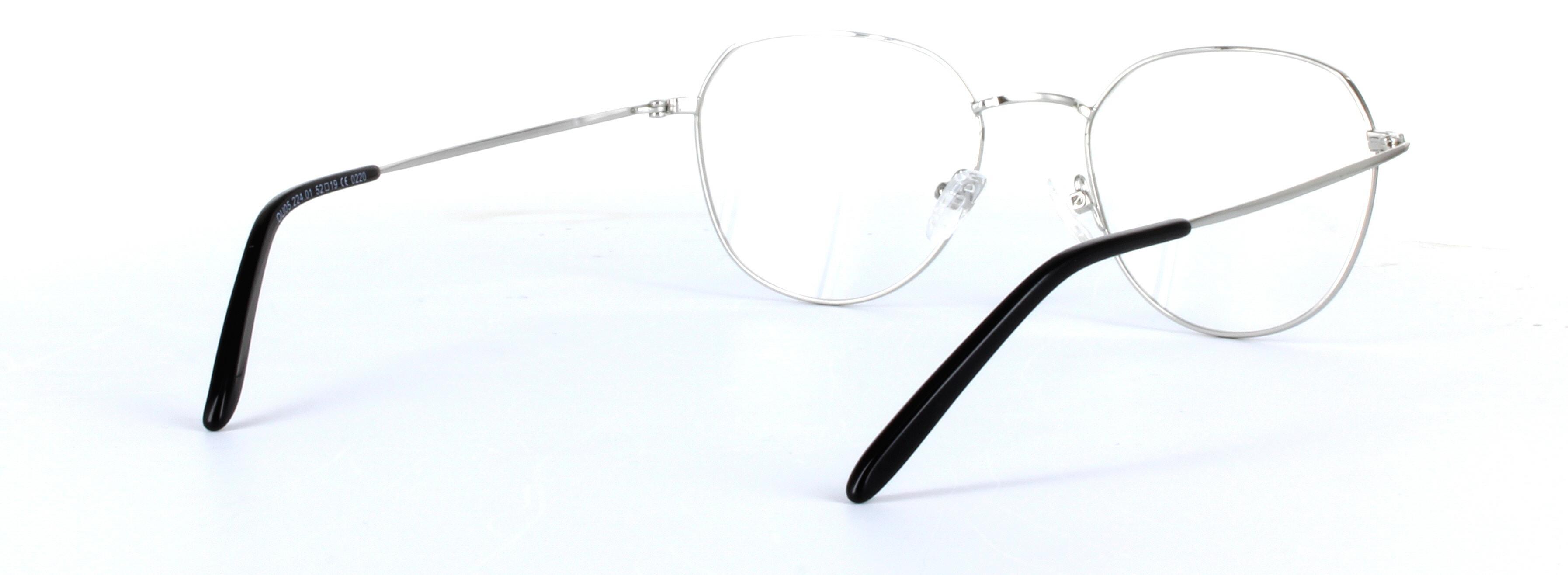 Finnley Black and Silver Full Rim Round Metal Glasses - Image View 4