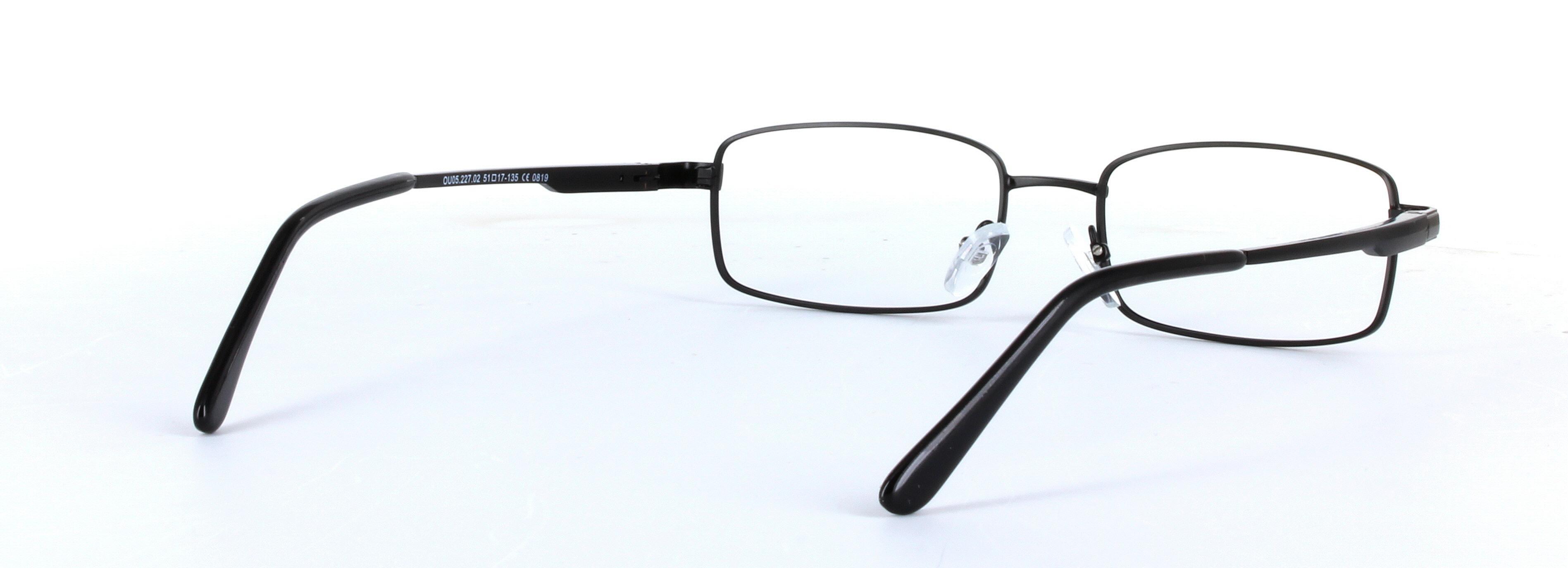 Kriston Black Full Rim Rectangular Metal Glasses - Image View 4
