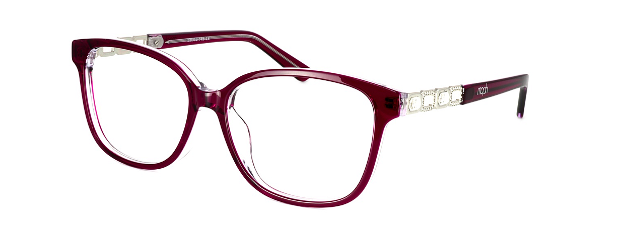 Halifax - Ladies shiny burgundy acetate frame with decorative temple - image view 1