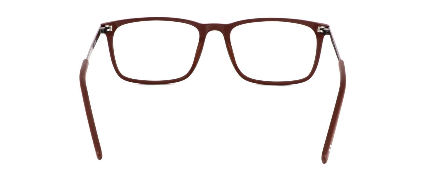 Harper - Matt brown unisex plastic glasses frame with rectangular shaped lens - image view 3