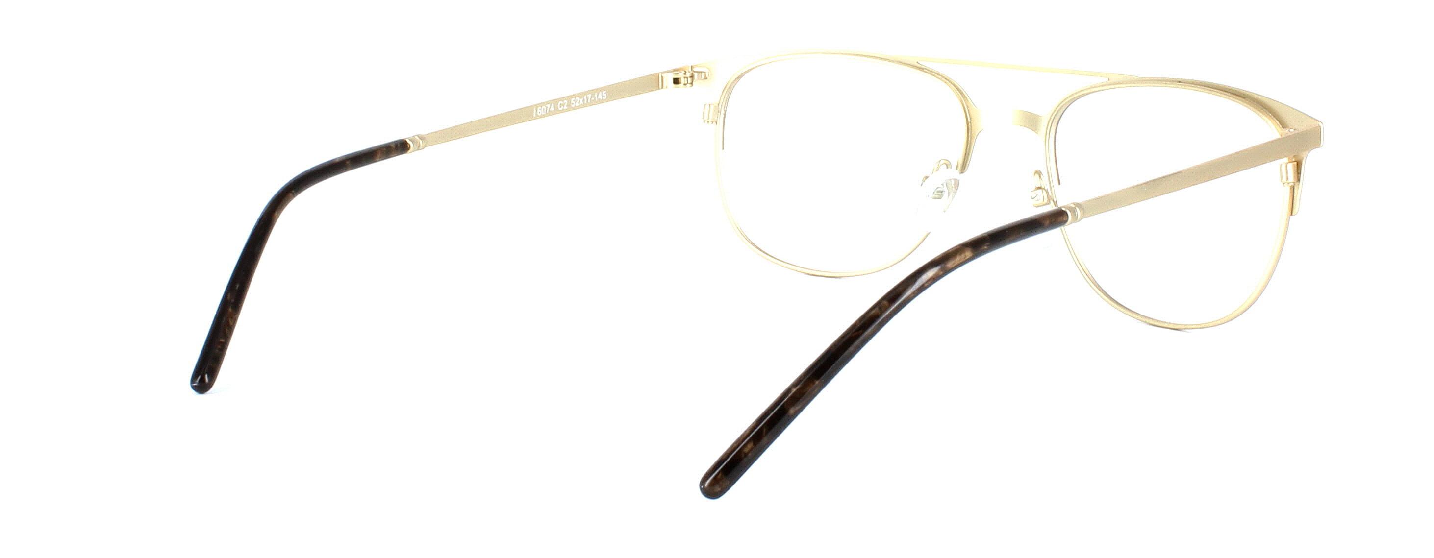 Nyton - Ladies full rim metal glasses in brown and gold - image view 4