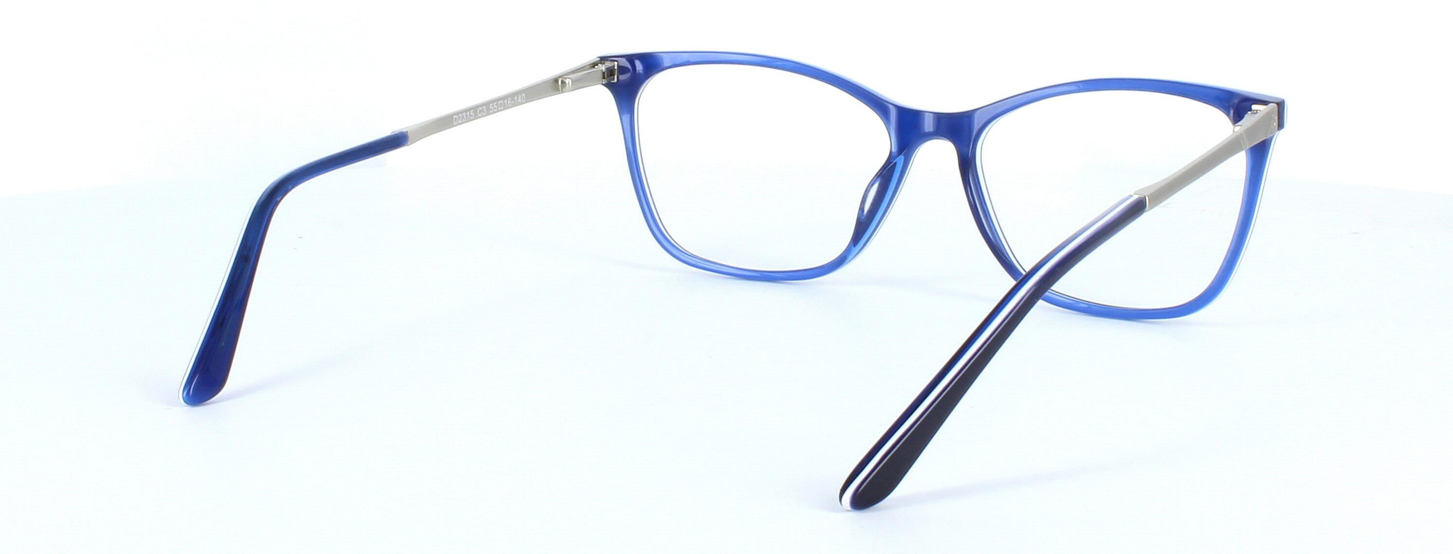 Ballina - ladies cat eye shaped acetate glasses here in blue - image view 4
