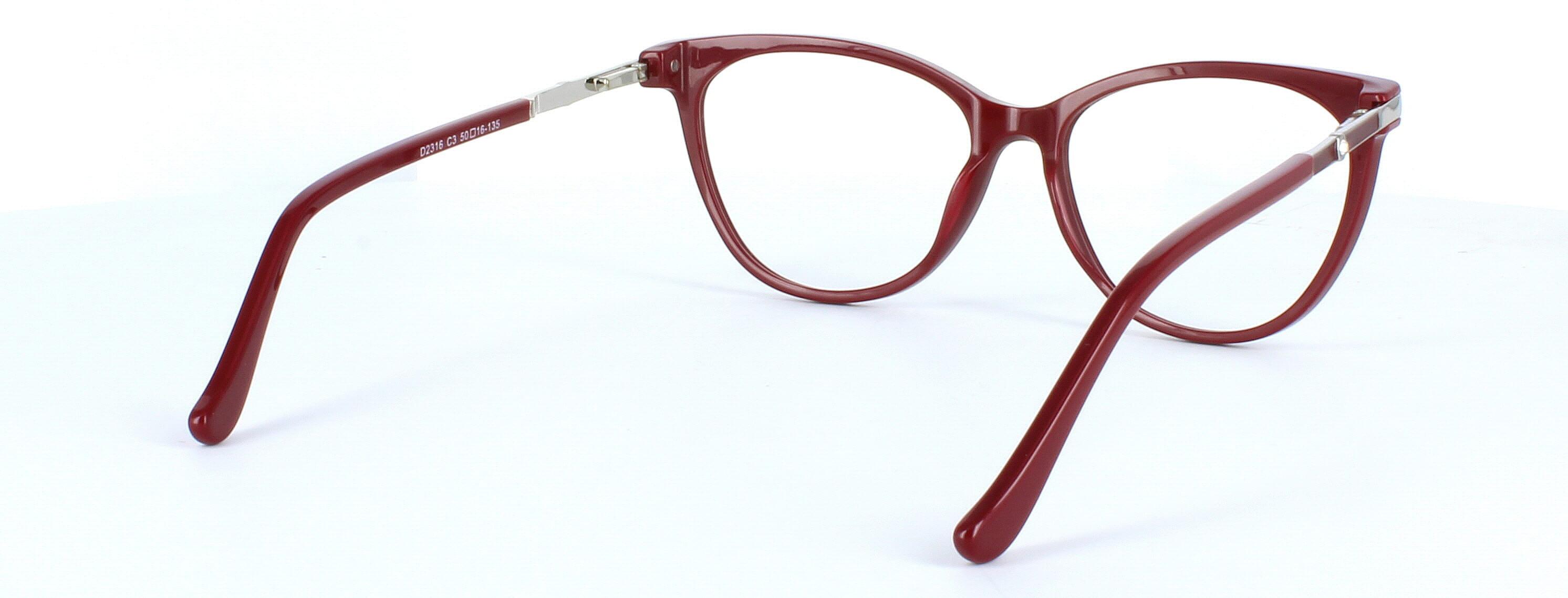 Verwood - Ladies acetate glasses in shiny burgundy - image view 4