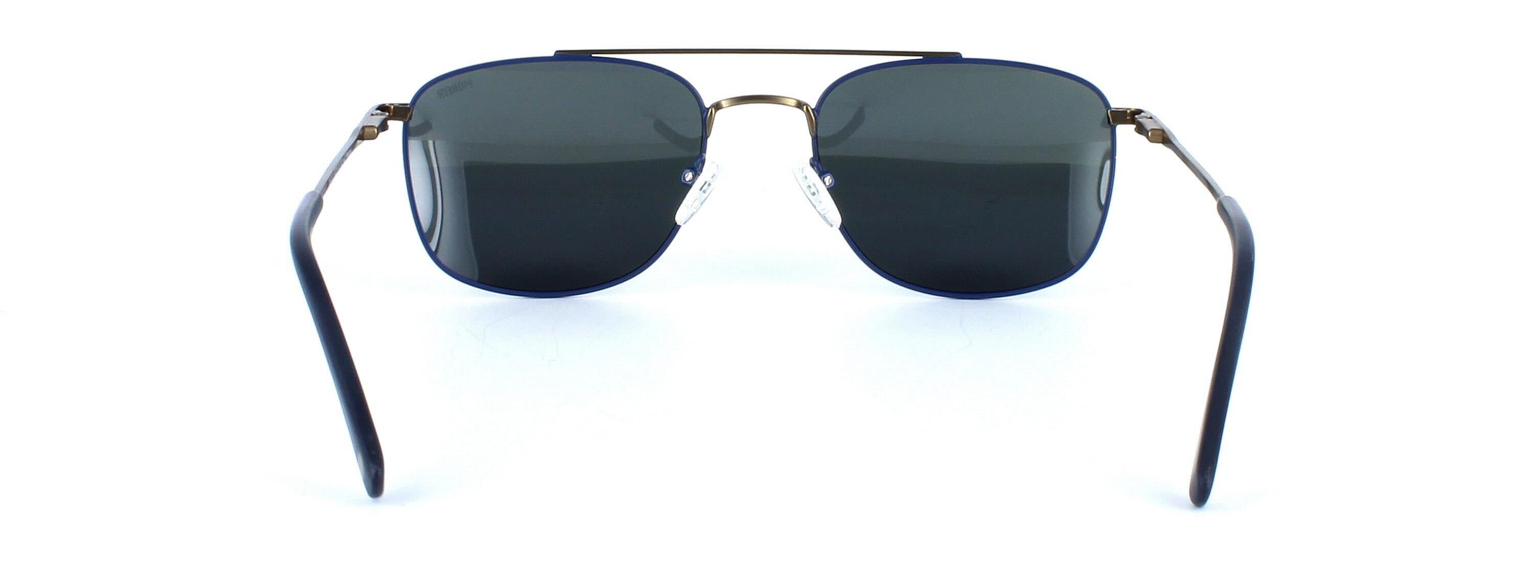 Carlo - Unisex 2-tone aviator style sunglasses here in blue and bronze - image view 1