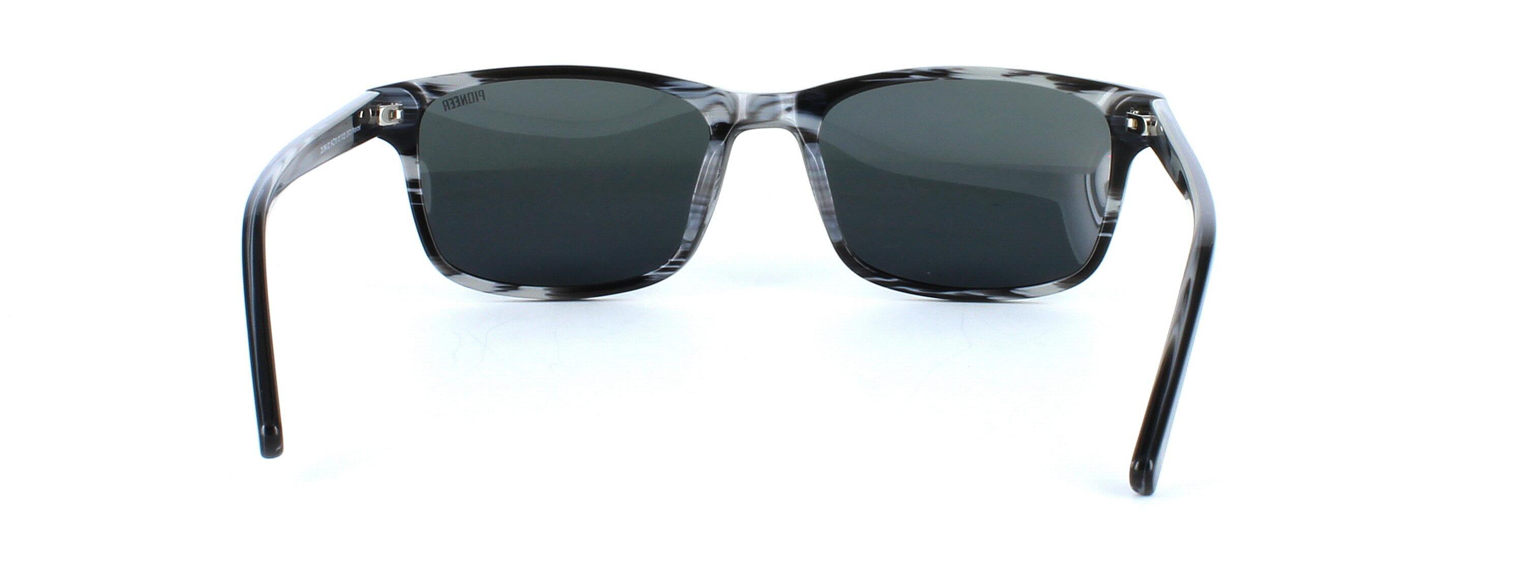Rocco - Unisex shiny black acetate sunglasses - image view 3