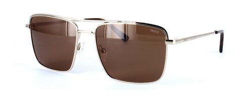 Aurelio - Gent's shiny gold aviator style metal sunglasses - image view 1