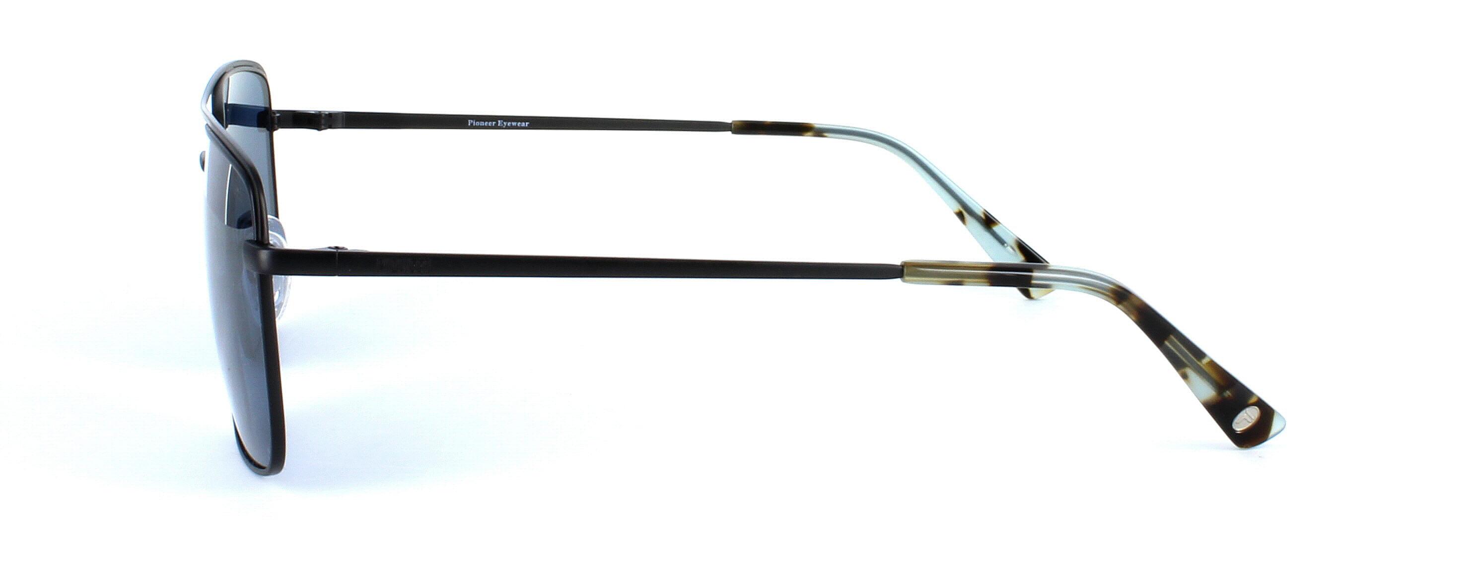 Aurelio - Gent's metal aviator style sunglasses in matt black - image view 2