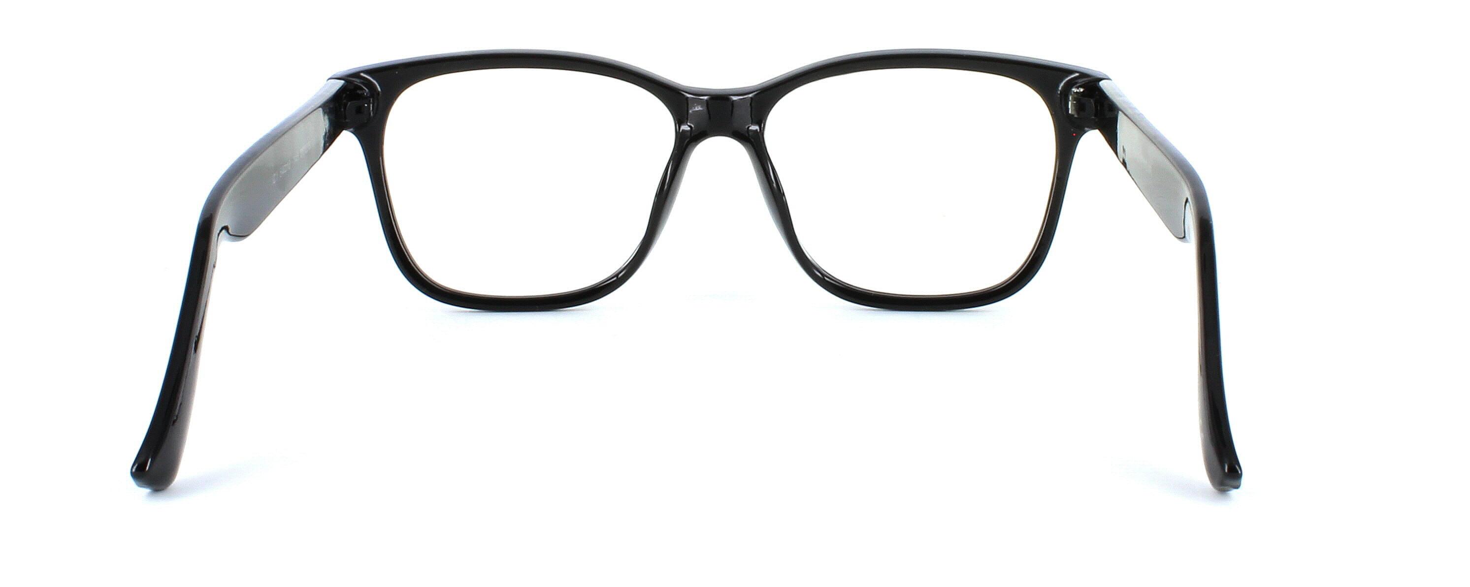 Lexington - Shiny black bold statement plastic glasses frame for men and women - image view 4