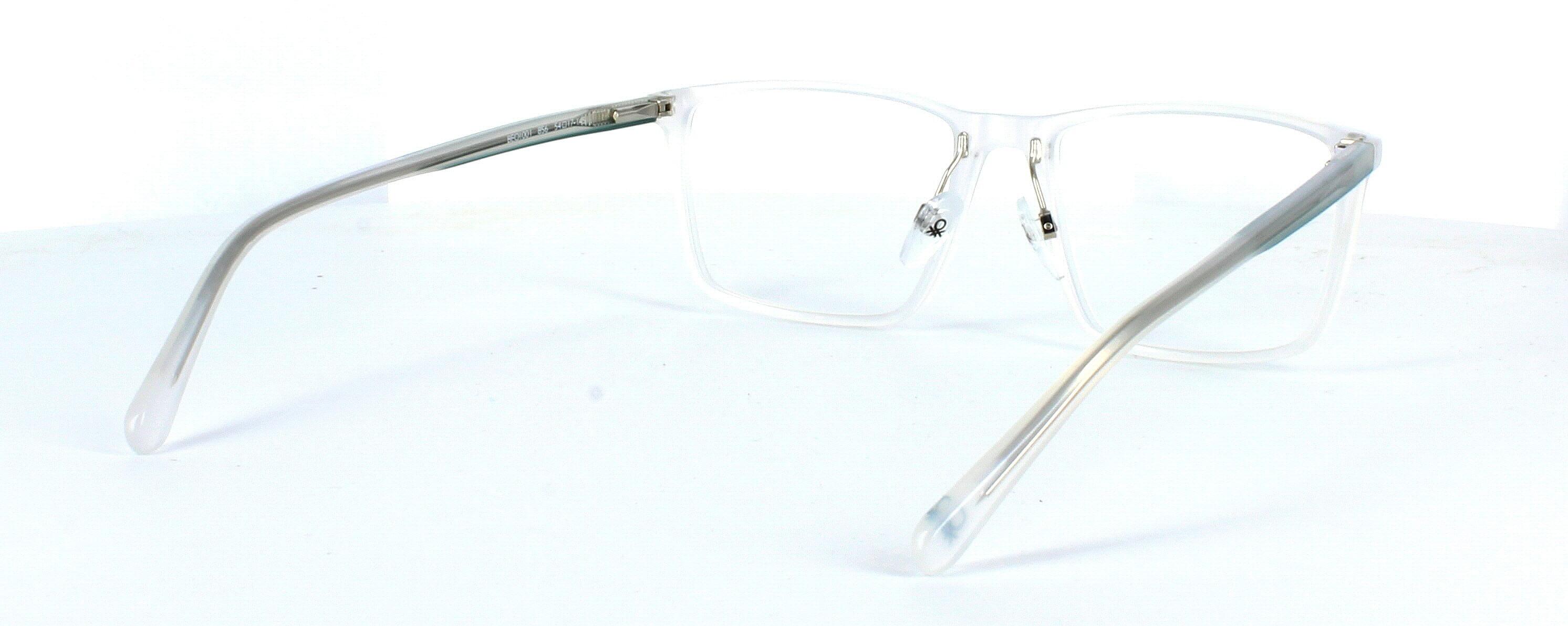 Benetton BE1O001 526 - Gents designer hand made acetate frame with clear crystal face and matching sprung hinge arms - image view 5