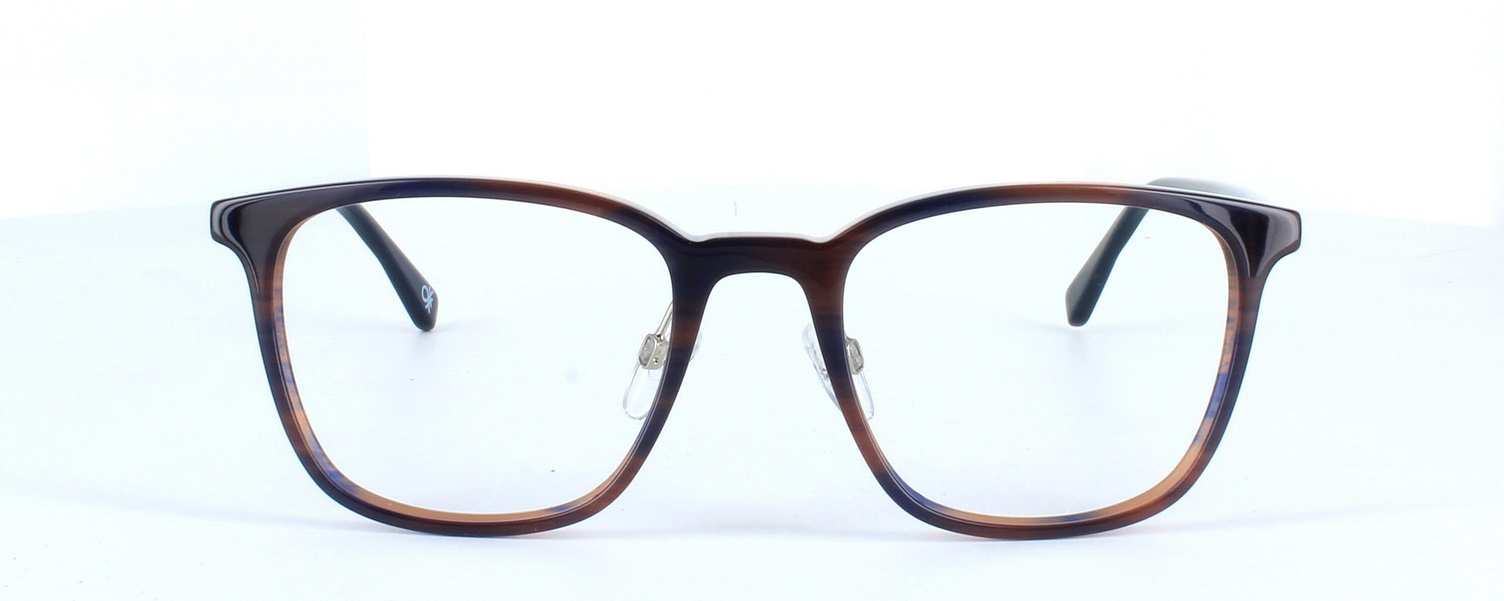 Benetton BEO1002 155 - Unisex hand made acetate glasses with tortoise & blue face and dark blue sprung hinged arms - image view 5