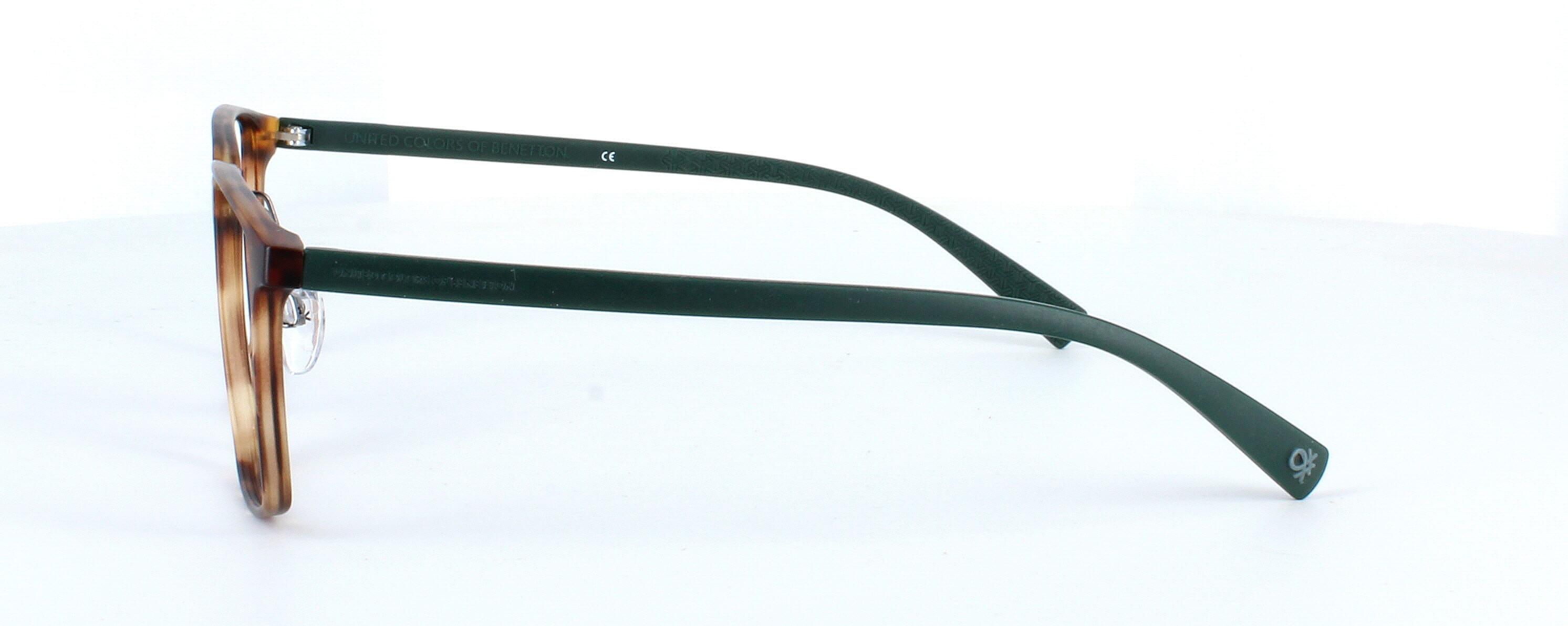 Benetton BEO1009 112 - Gent's TR90 rectangular shaped plastic matt tortoise glasses - image view 3