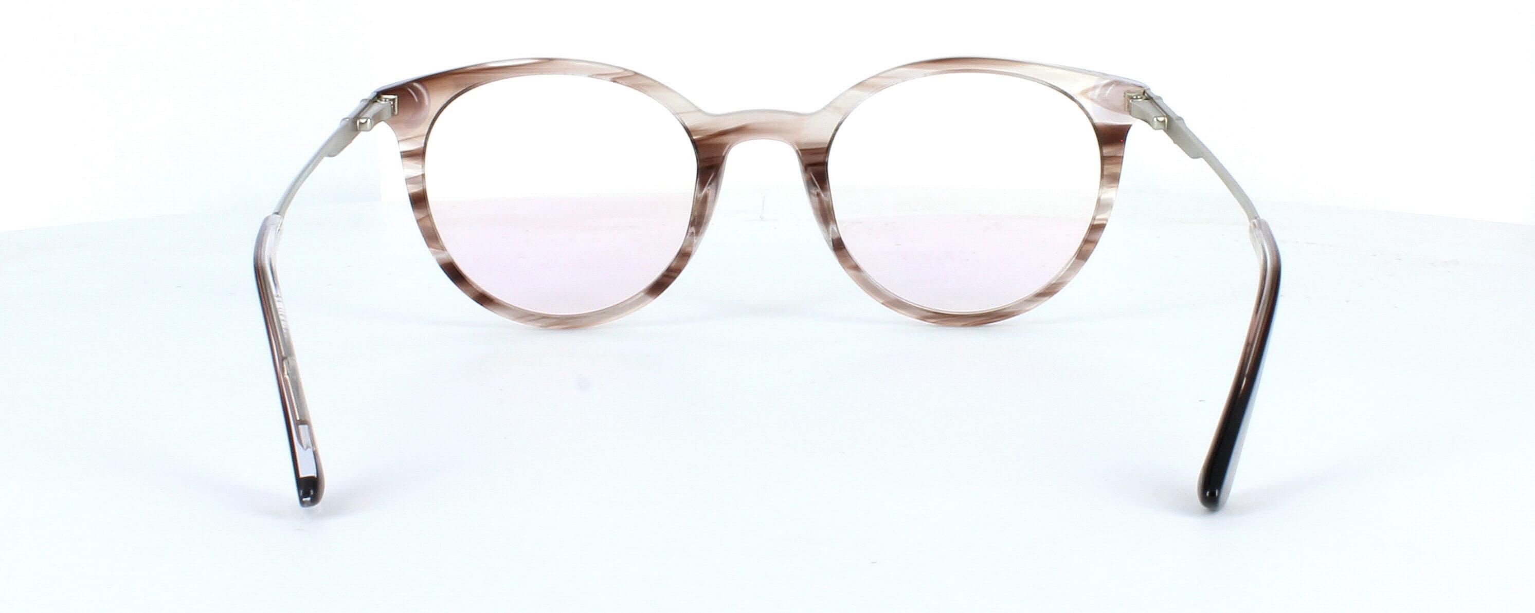 Edward Scotts BJ9211 - Brown -  Women's round shaped acetate with gold metal arms that are sprung hinged at the temples - image view 4