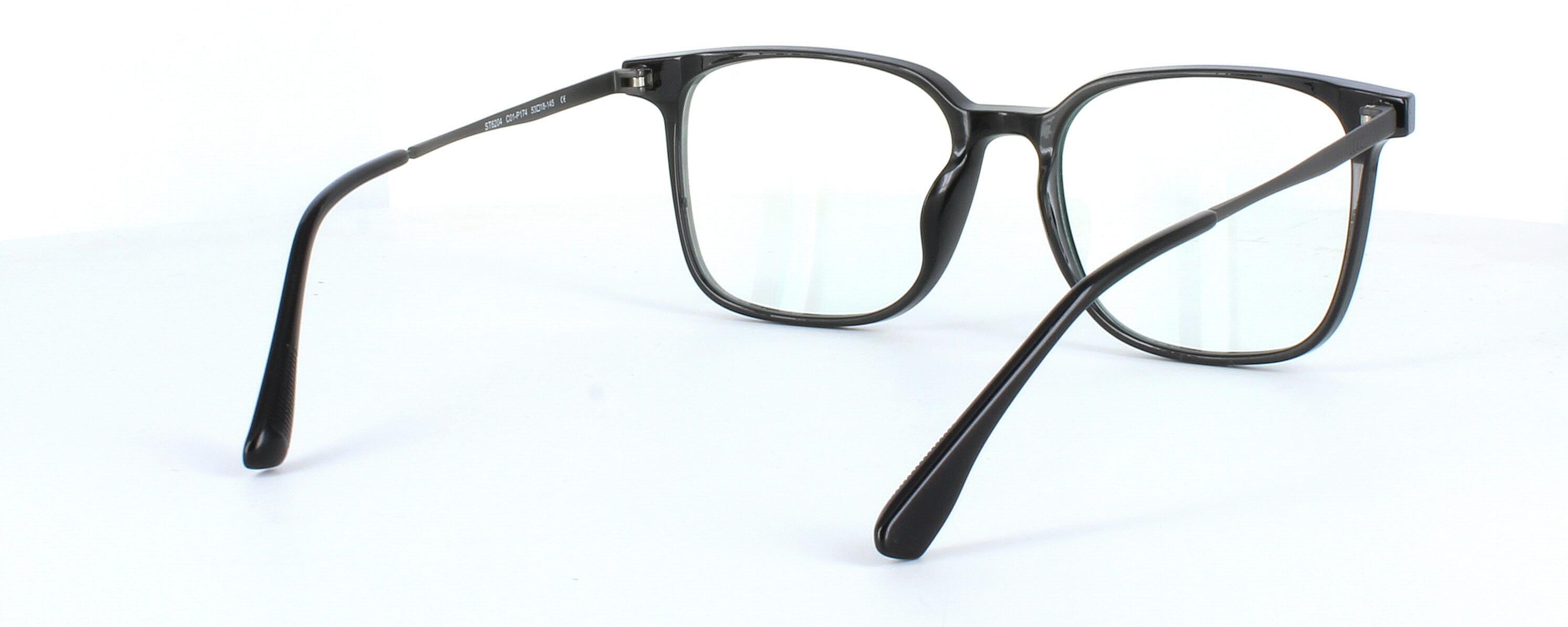 Edward Scotts ST6204 - Black - Gent's acetate retro style glasses frame with square shaped lenses and titanium arms - image view 5