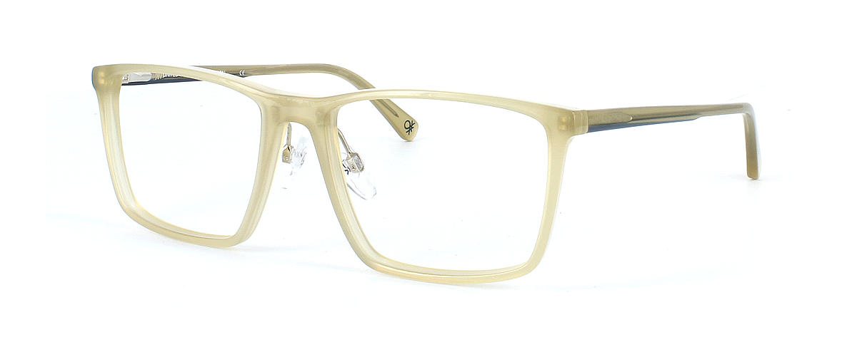 Benetton BE1O001 526 - Gents designer hand made acetate frame with crystal beige face and matching sprung hinge arms - image view 1