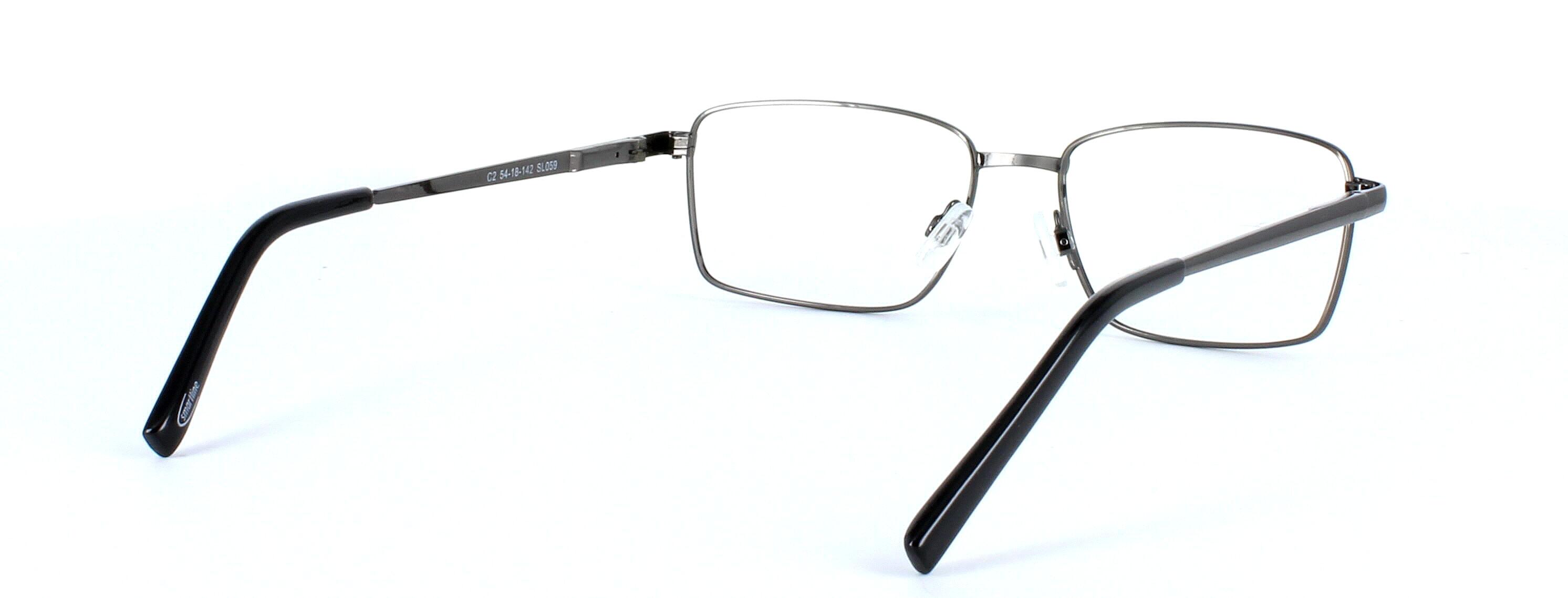 Tommy - here in gunmetal is a gent's rectangular shaped full rim metal glasses frame - image view 4