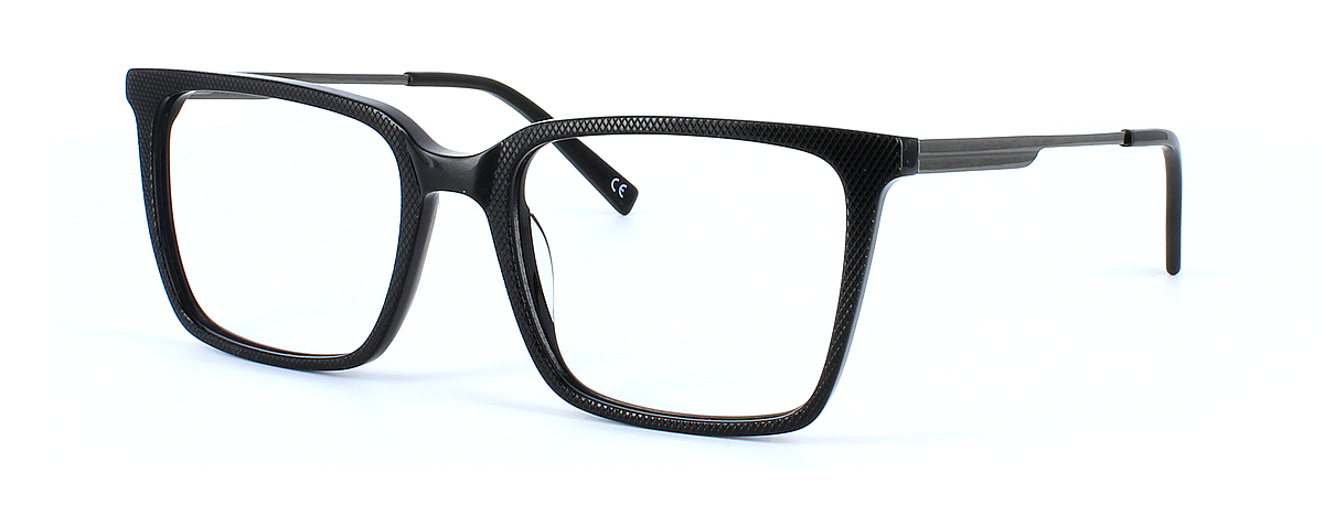 Hadlow - Gent's acetate frame here in shiny black with metal gunmetal arms - image view 1