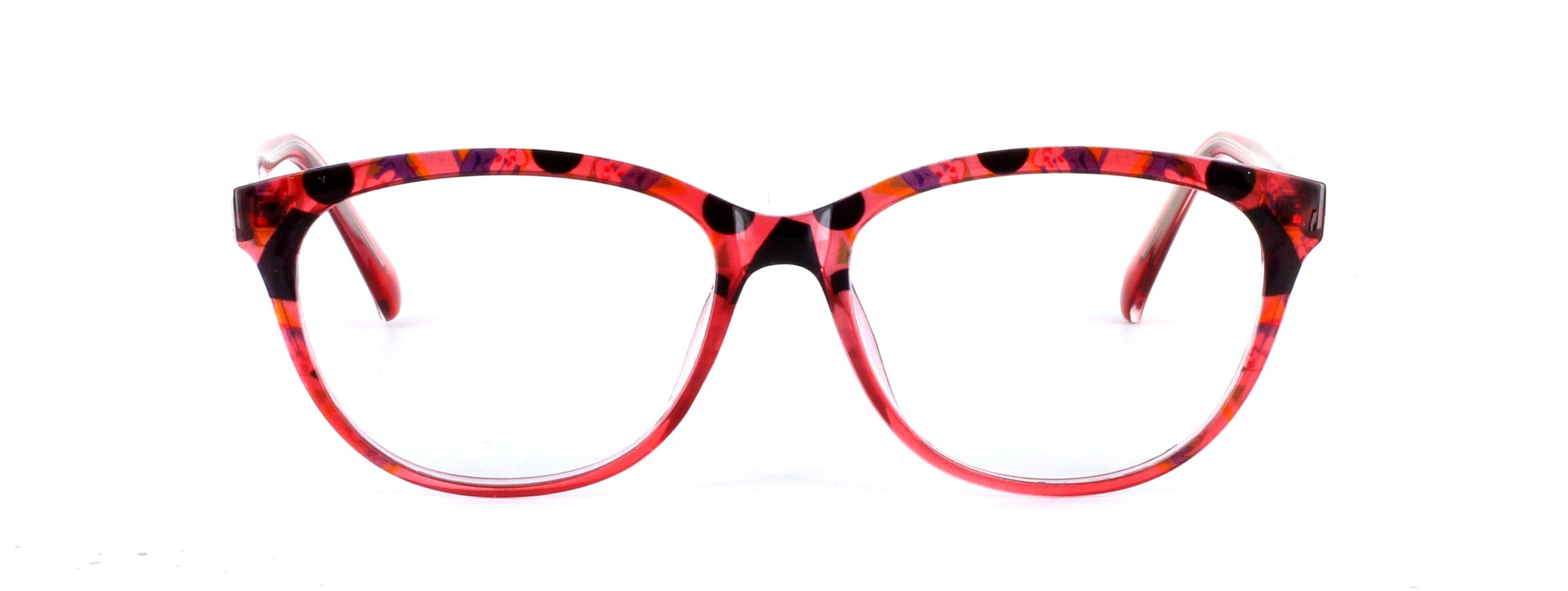 Dolores Red Full Rim Oval Round Plastic Glasses - Image View 5
