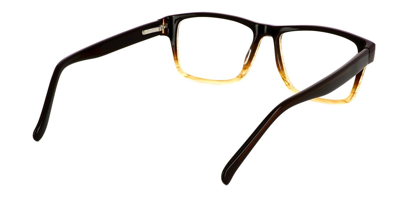 Cortino - Brown and crystal yellow graduated plastic glasses frame for men and women - image view 4
