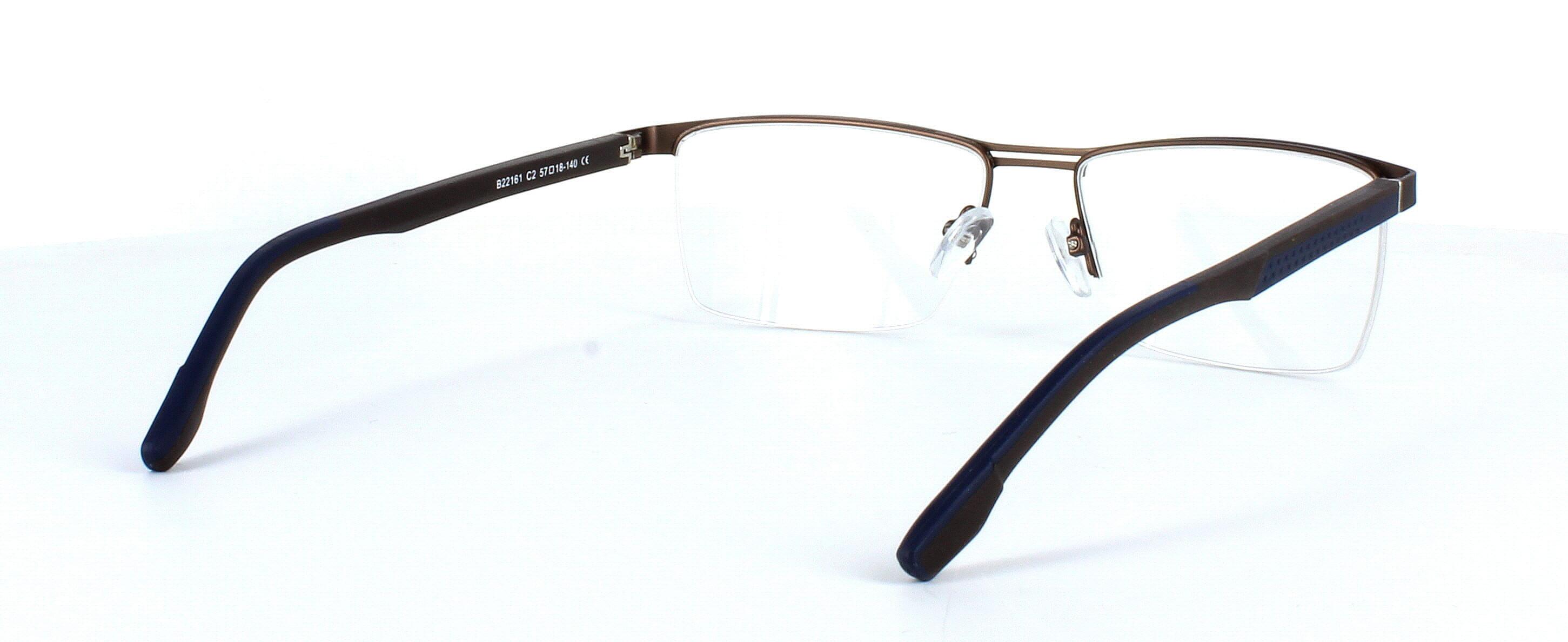 Heywood - Matt bronze semi-rimless gent's glasses frame - image view 4