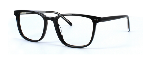 Witney - Rectangular shaped unisex acetate frame in shiny black with sprung hinged temples - image view 1