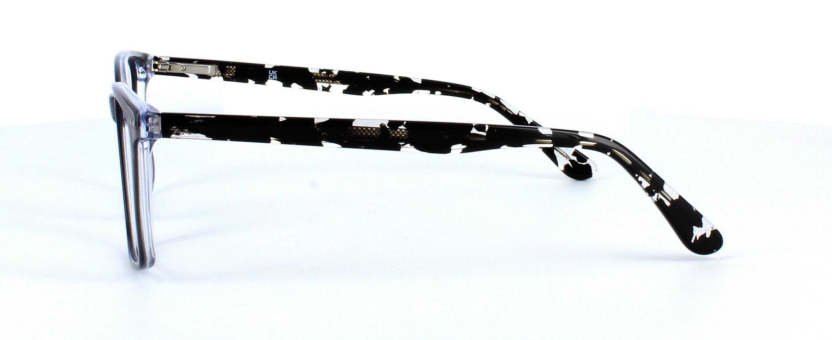 Filton - Crystal grey acetate glasses frame with mottled back and crystal sprung hinged arms - image view 3