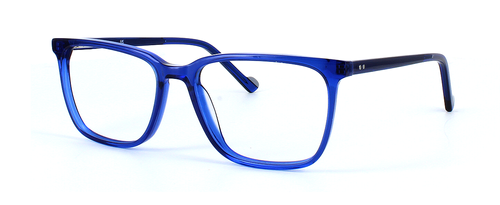 Kington - Crystal royal blue acetate glasses frame with matching acetate arms with sprung hinge temples - image view 1