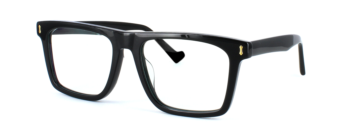 Edward Scotts PS8809 - Shiny black - Gent's bold chunky acetate glasses with rectangular shaped lenses - image view 1