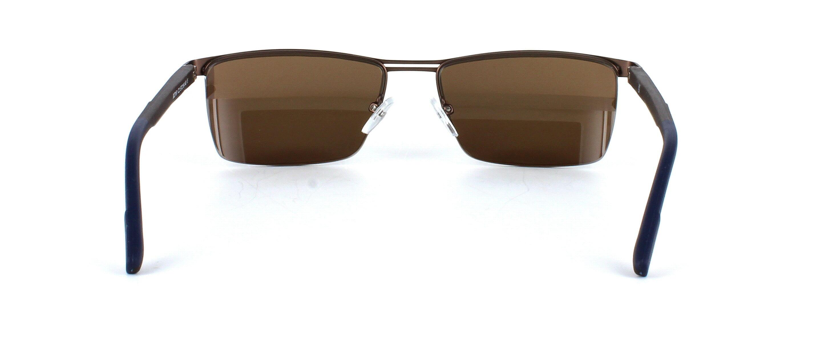 Heywood - Prescription Sunglasses - Men's semi-rimless bronze coloured sunnies - image view 3