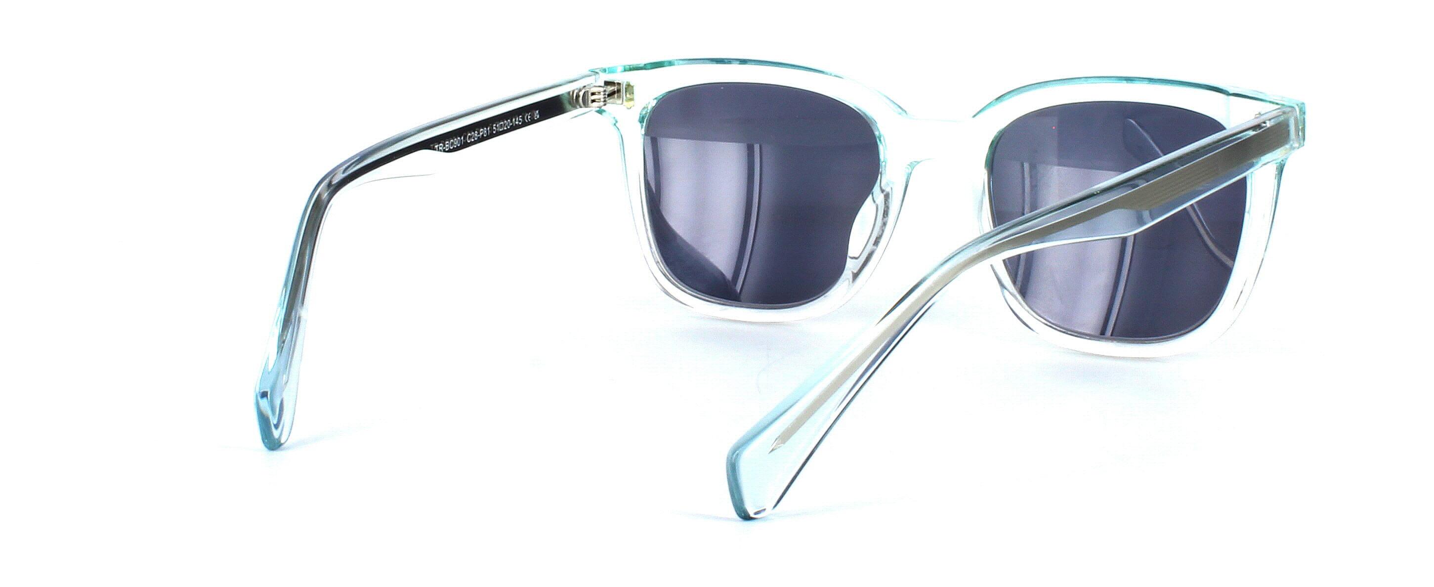 Edward Scotts TRBC901 - Prescription sunglasses - Light crystal blue square shaped unisex acetate - image view 4
