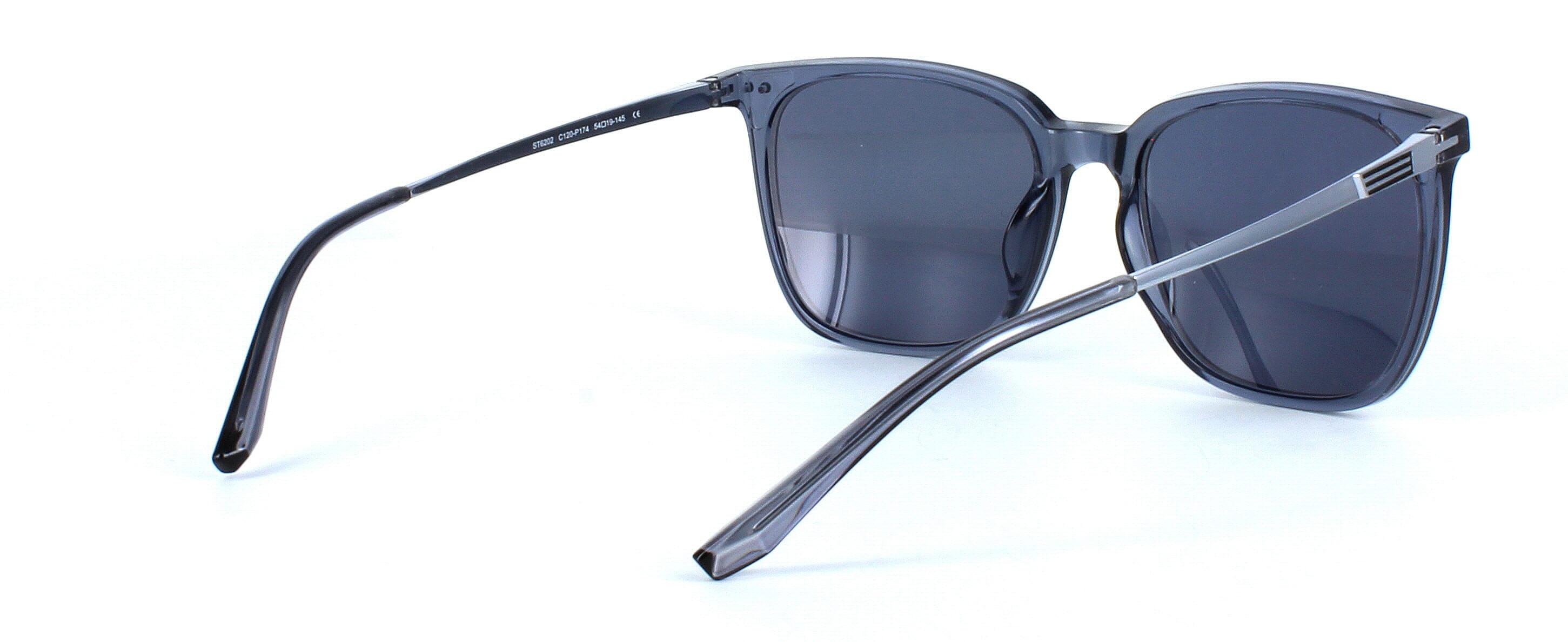 Edward Scotts ST6204 - Prescription Sunglasses - Crystal grey acetate square shaped gent's acetate sunnies - image view 4