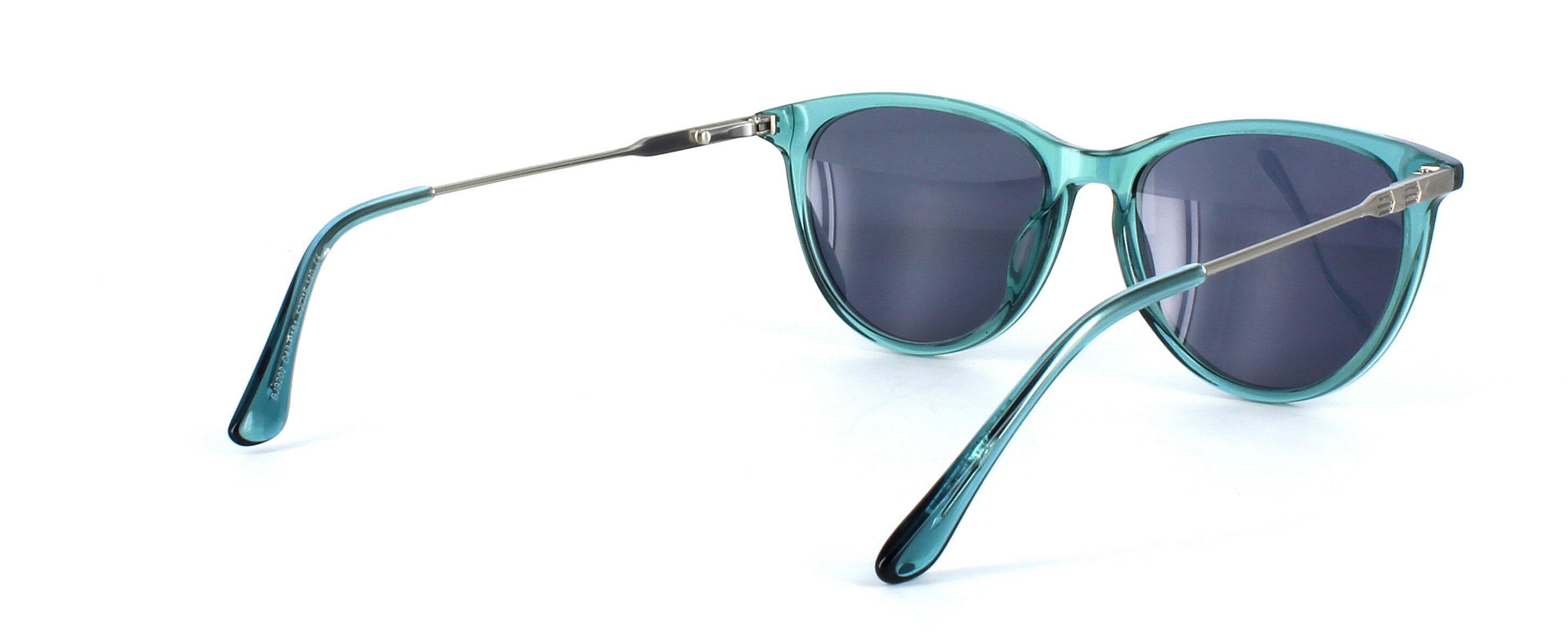 Edward Scotts BJ9202 - Prescription Sunglasses - Turquoise - Acetate frame with sprung hinge temples - image view 4