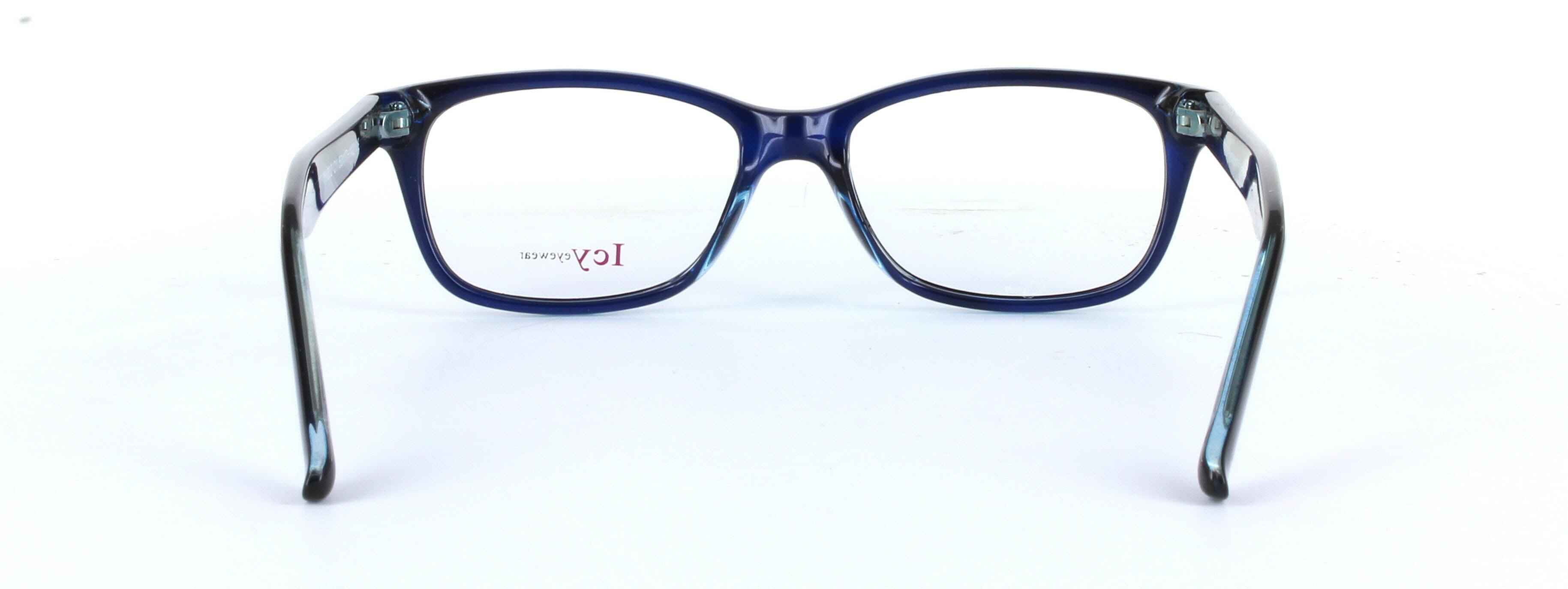 Lucid - Women's acetate oval shaped acetate glasses in shiny blue with matching arms - image view 4