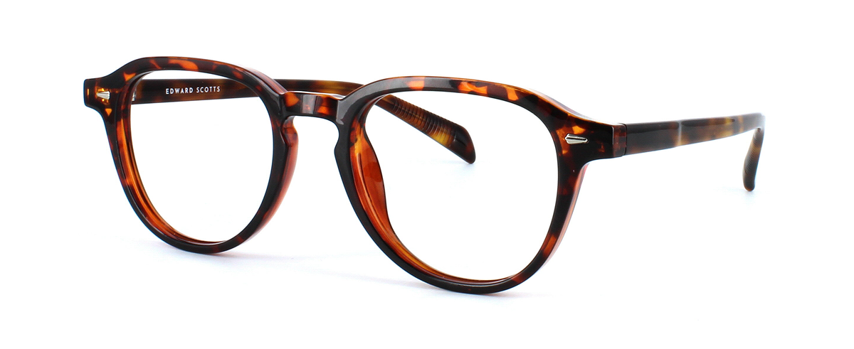 Edward Scotts S31101 - Shiny tortoise acetate round shaped glasses frame - image view 1