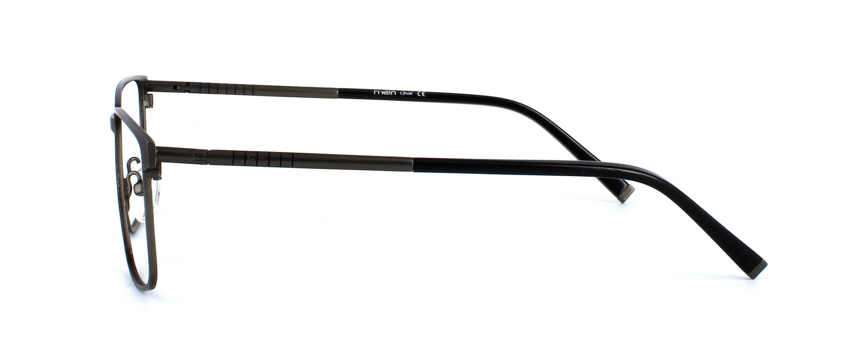 Adama - Gent's matt gunmetal elegant slim rectangular shaped glasses frame - image view 2