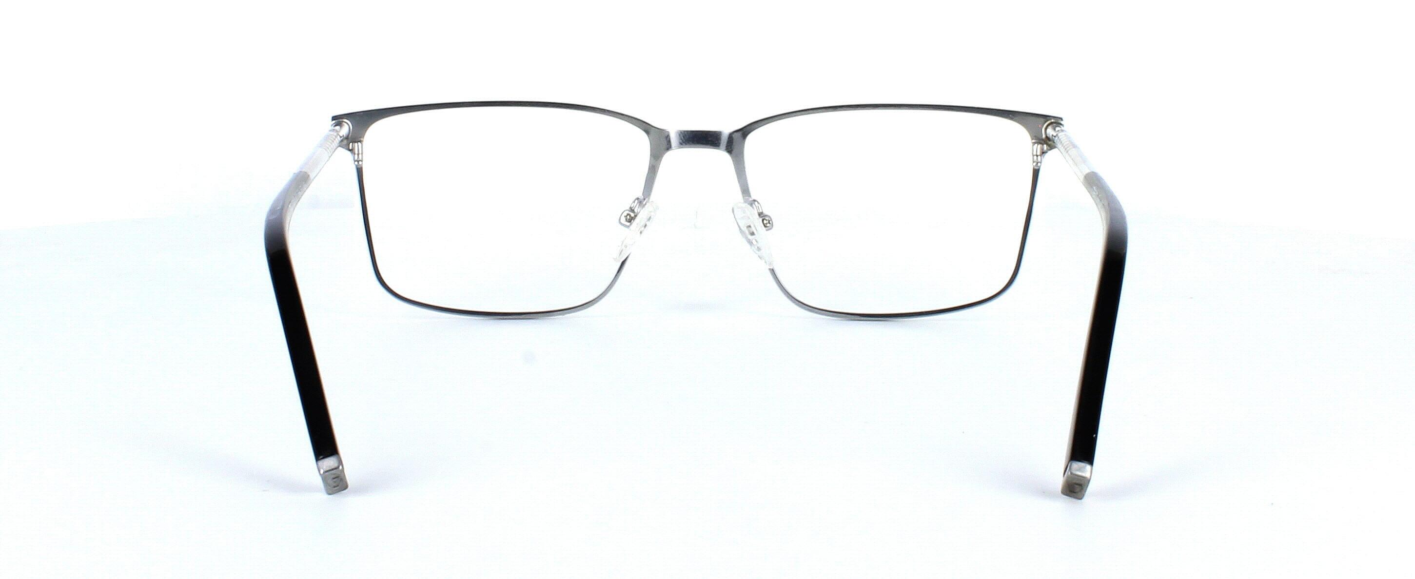 Adama - Gent's shiny silver rectangular shaped titanium glasses frame - image view 3