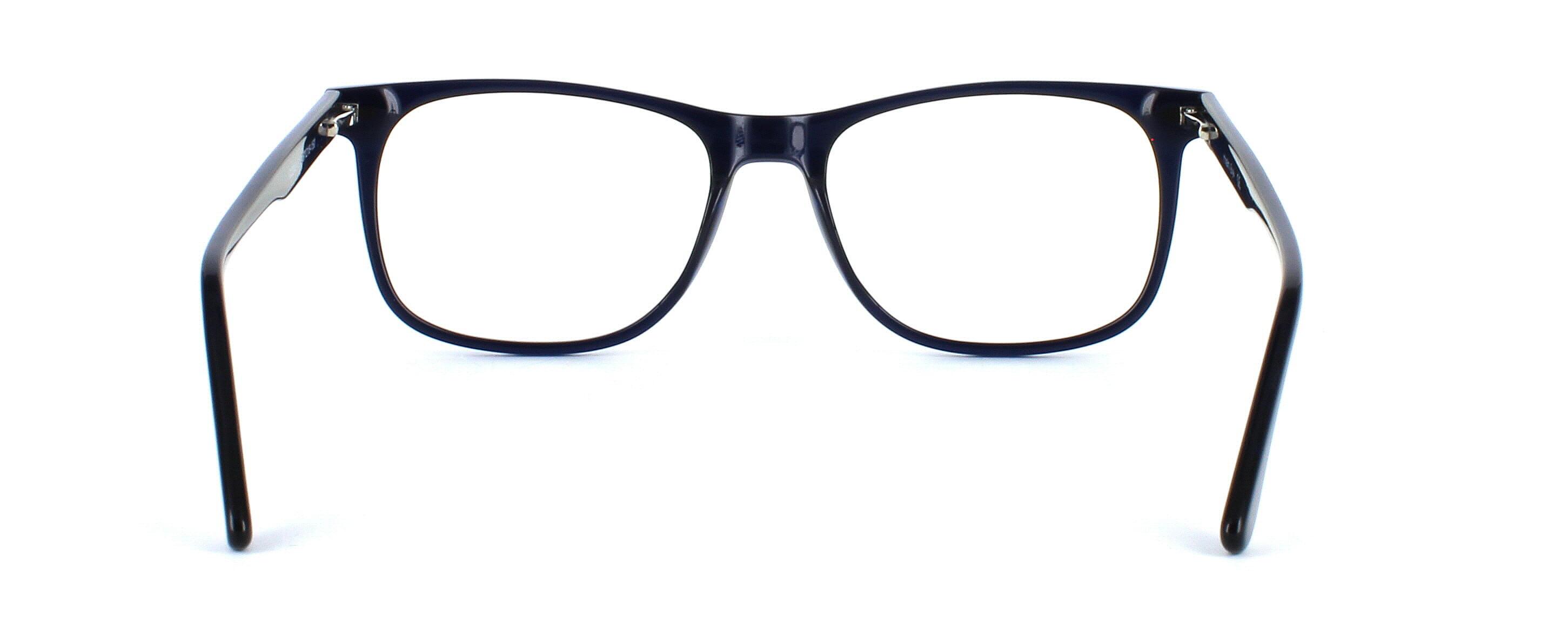 Monterrey - Large, bold acetate frame with sprung hinged temples here in shiny blue - image view 3