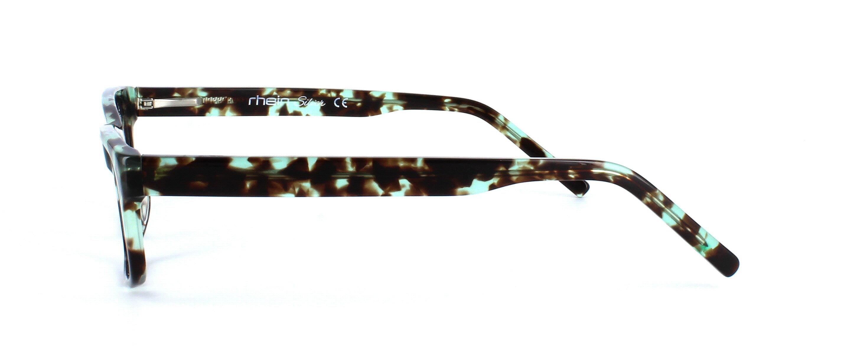 Franco - Ladies motled brown & light blue acetate glasses frame with sprung hinged temples - image view 2
