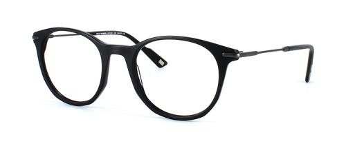 Helly Hansen 1045 is a unisex round shaped glasses frame in matt black made from lightweight but ultra strong TR90 material with slender metal arms - image view 1