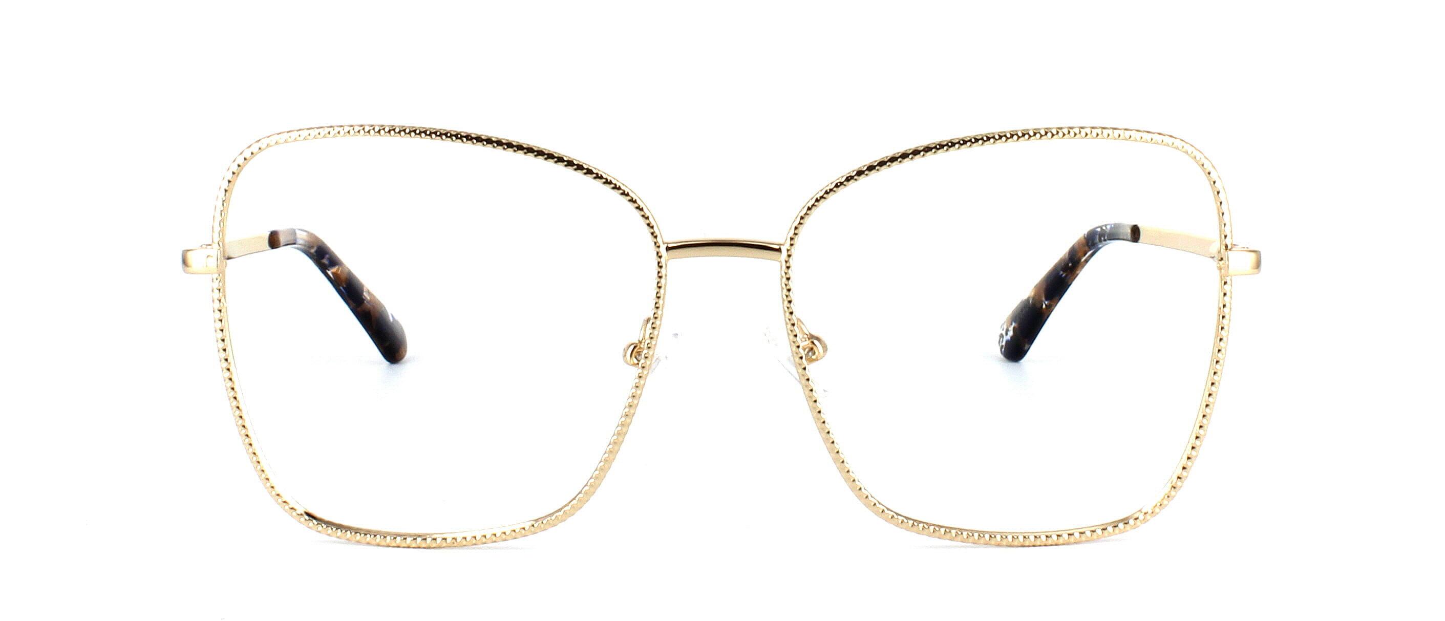 GM0364-032 - Gents square shaped metal glasses frame in gold with matching sprung hinged arms and smooth acetate ear tips - image view 5